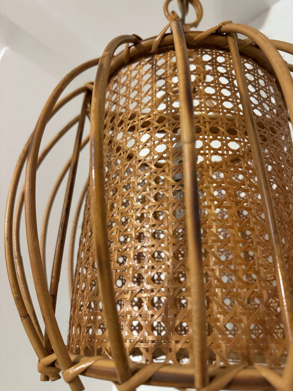 Bamboo rattan suspension from the 1960s.