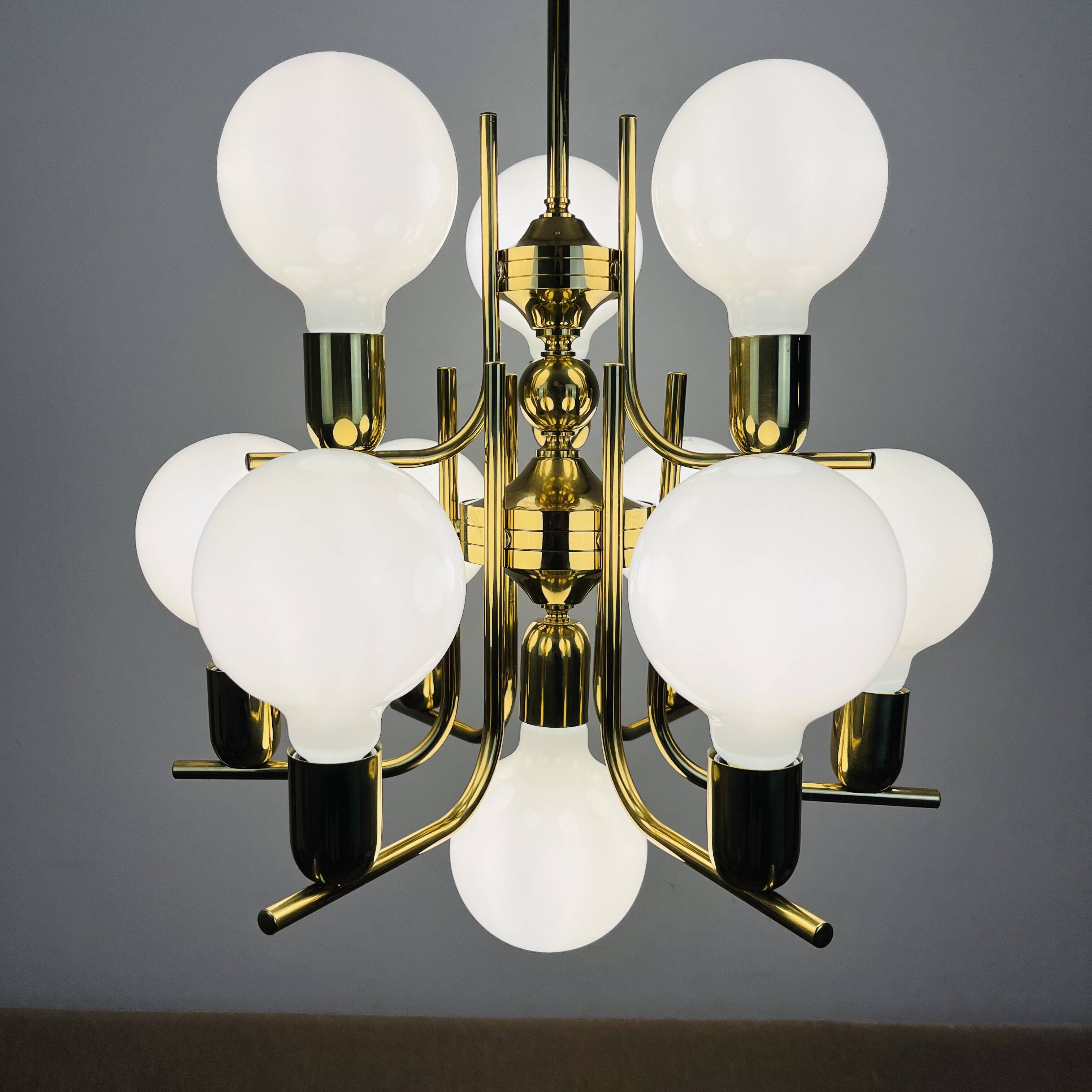 70s Hollywood Regency Gold Pendant Light