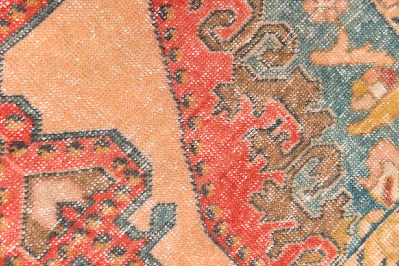 5x7 Vintage Red & Beige Vintage Oushak Small Size Area Rug, 134x218 Cm