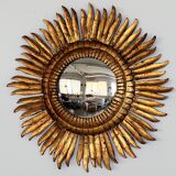 Italian Sunburst Mirror with Concave Mirror Glass