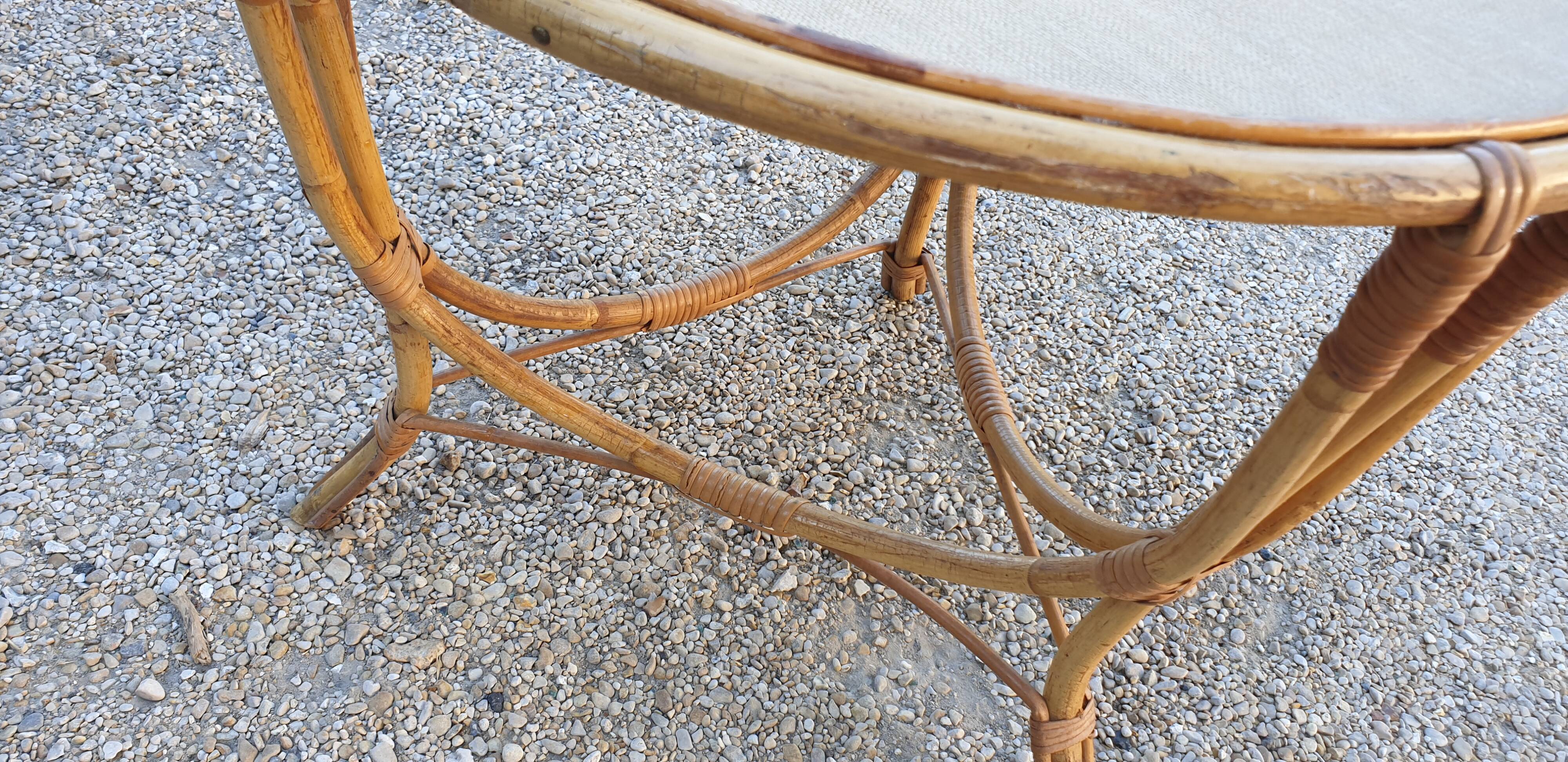 Rattan coffee table 1960