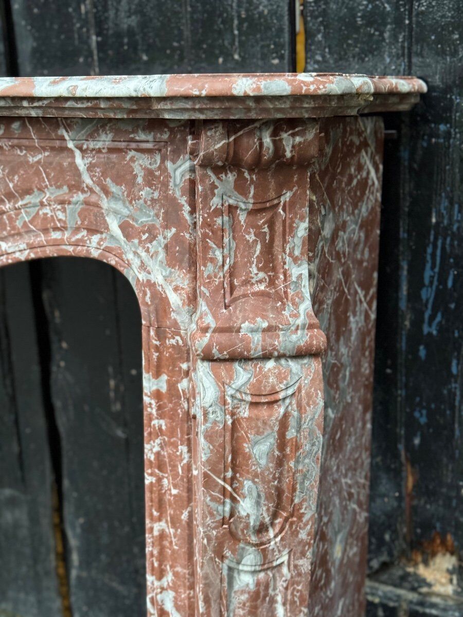 Louis XV style fireplace in Rance marble circa 1900