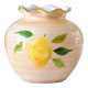 Vase boule vintage artisanal à décor citron