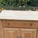 Louis Philippe sideboard with two doors and one drawer, renovated in solid cherry wood