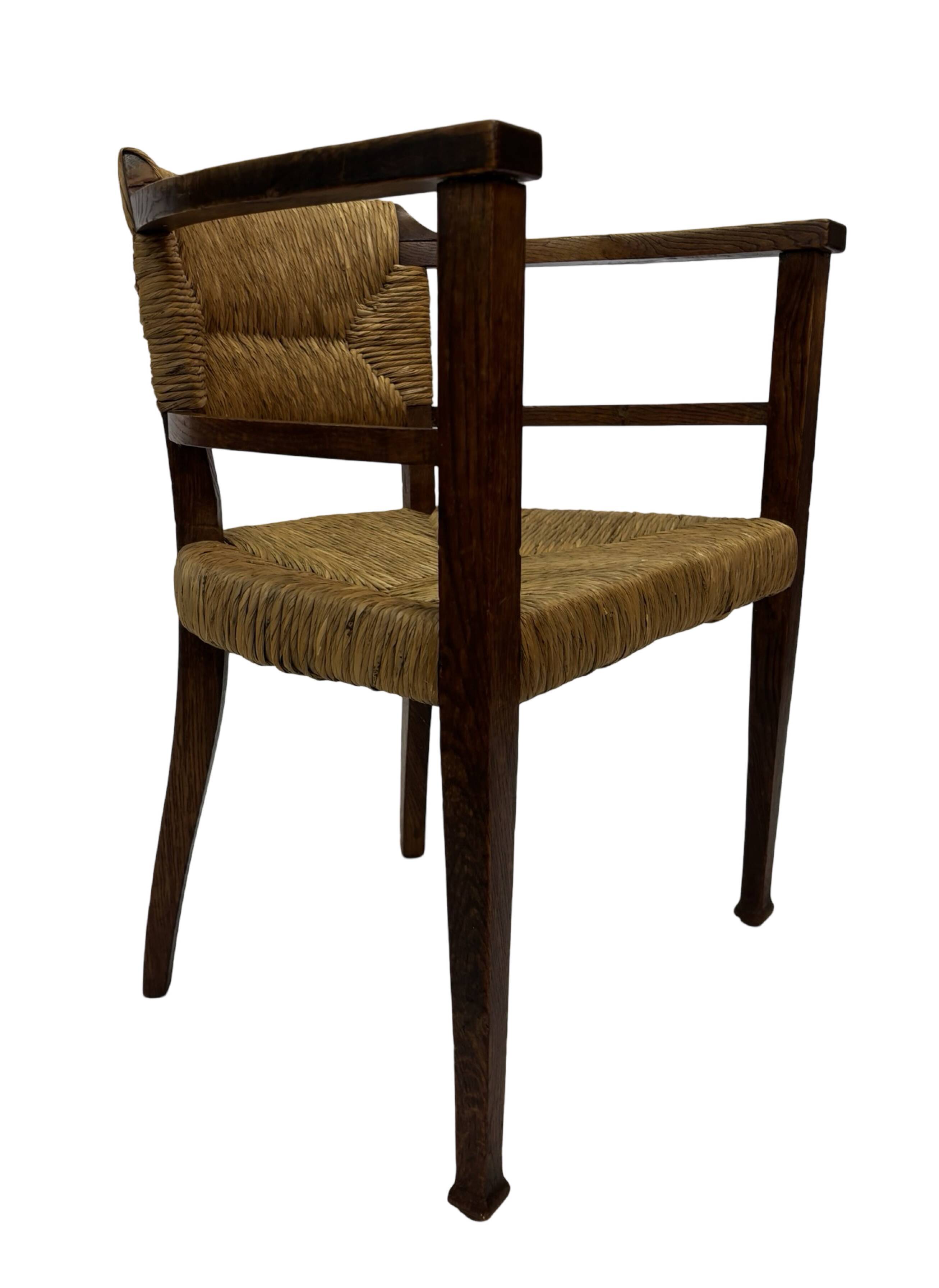 Art Deco chair minimalist oak wicker minimalist design