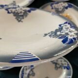 Lot 6 flat plates, 1 dish, 1 Ceranord Saint Amand Vintage 1950s dish