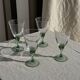 Set of 4 vintage green stemmed glasses H16