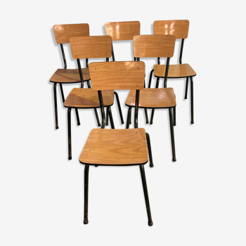 Série de 6 chaises en formica