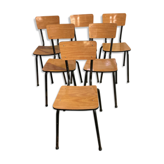 Series of 6 chairs in Formica
