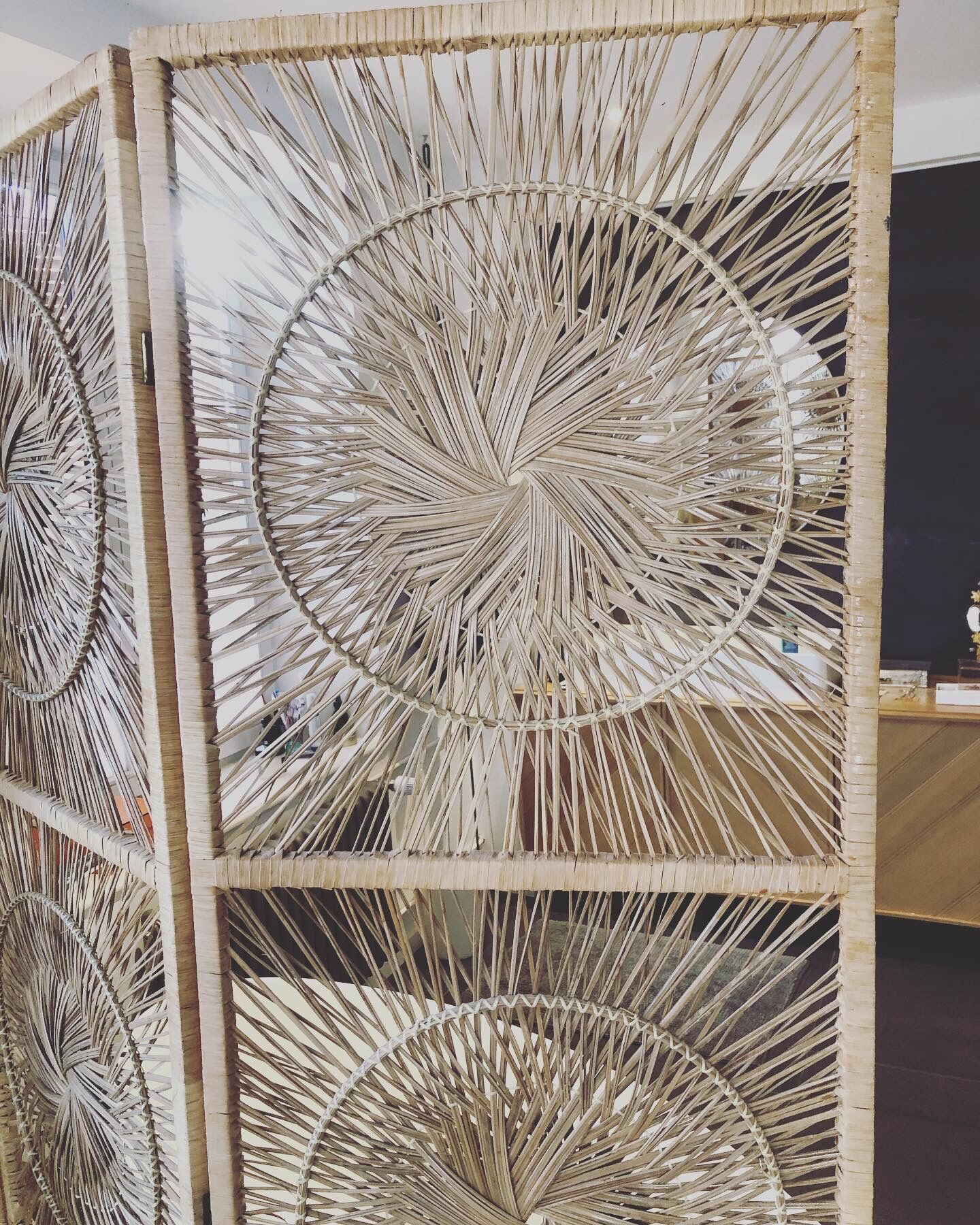 Vintage rattan screen