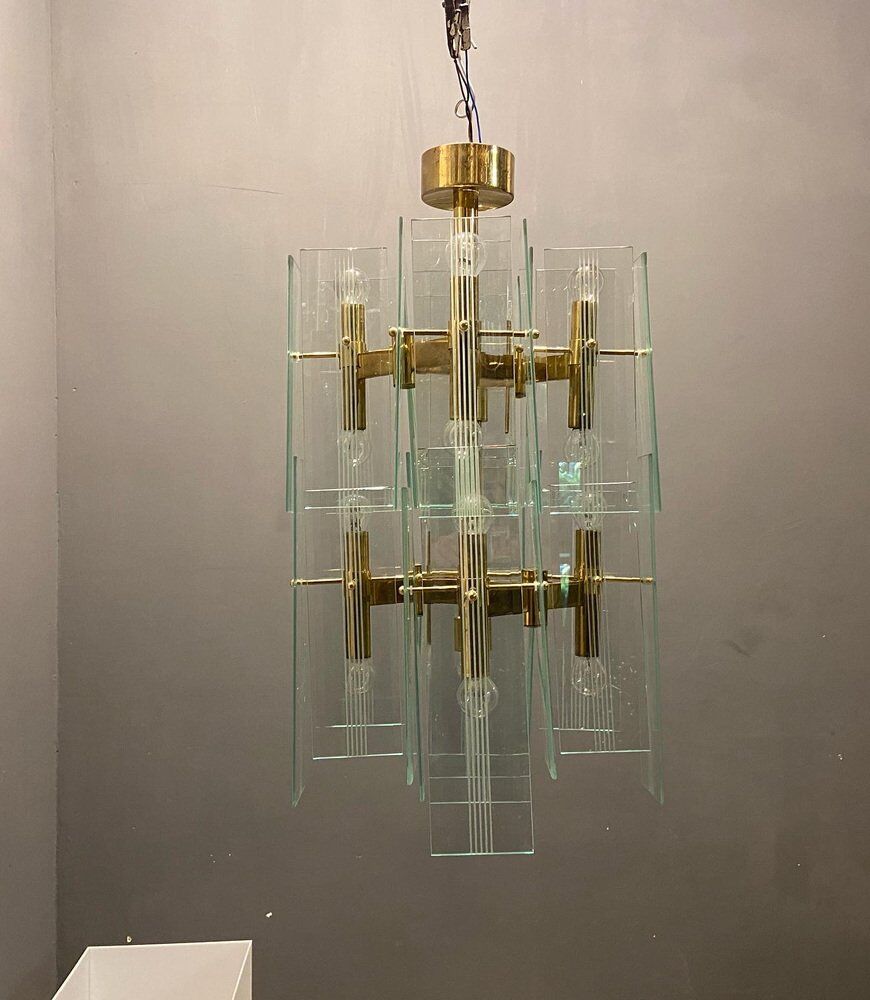 Mid-century architectural chandelier sciolari