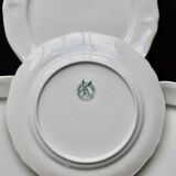 4 vintage dessert plates ivory earthenware Moulin des Loups - Marli song