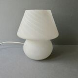 Mushroom lamp in white opaline, Murano, 80s