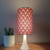 Vintage table lamp with psychedelic printed shade