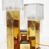 Lámpara de mesa de metal. Italia,1970s.