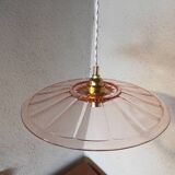 Vintage pink glass pendant light