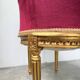 Fauteuil bois doré et velours rouge Louis XVI