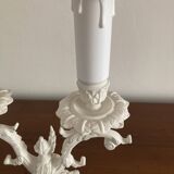 Lampe bougeoir blanc baroque