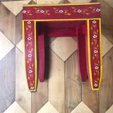 Table basse boho bois et peinture main
