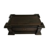 Boîte ancienne en bois marron des années 50