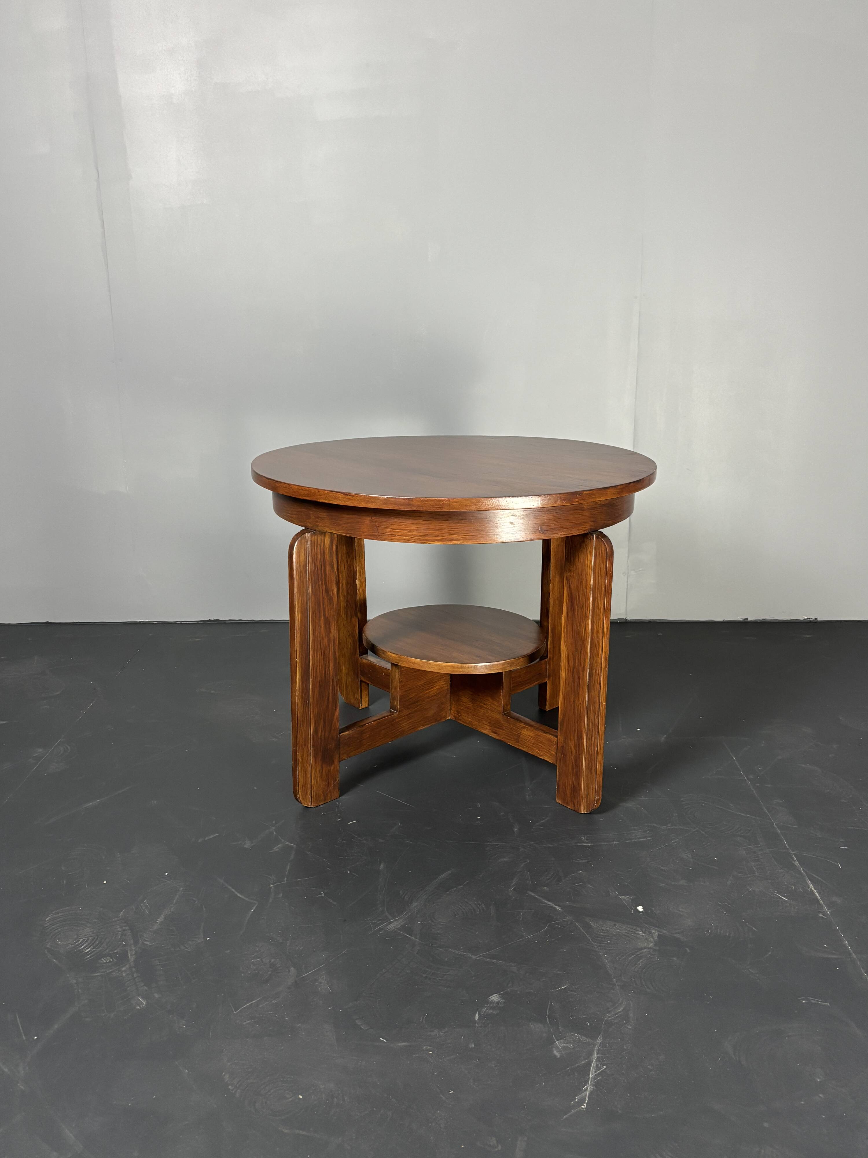 Table d'appoint ou table basse Art Déco néerlandaise en acajou, milieu du XXe siècle, vers 1940-1950