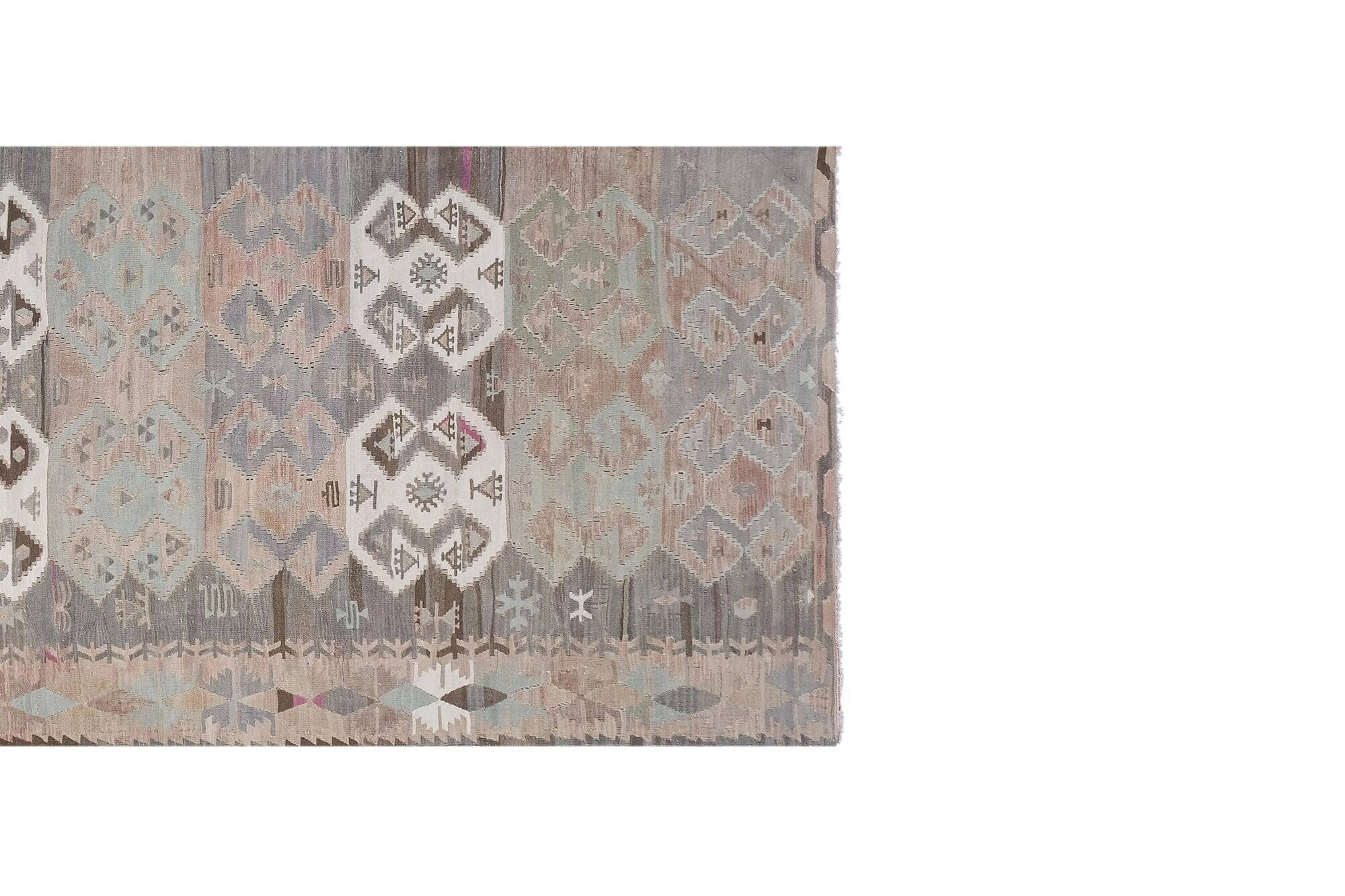 Vintage Turkish hallway rug 142x419 cm