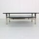 B&B Italia 'Diesis' Two-Tier Glass and Leather Coffee Table by Antonio Citterio