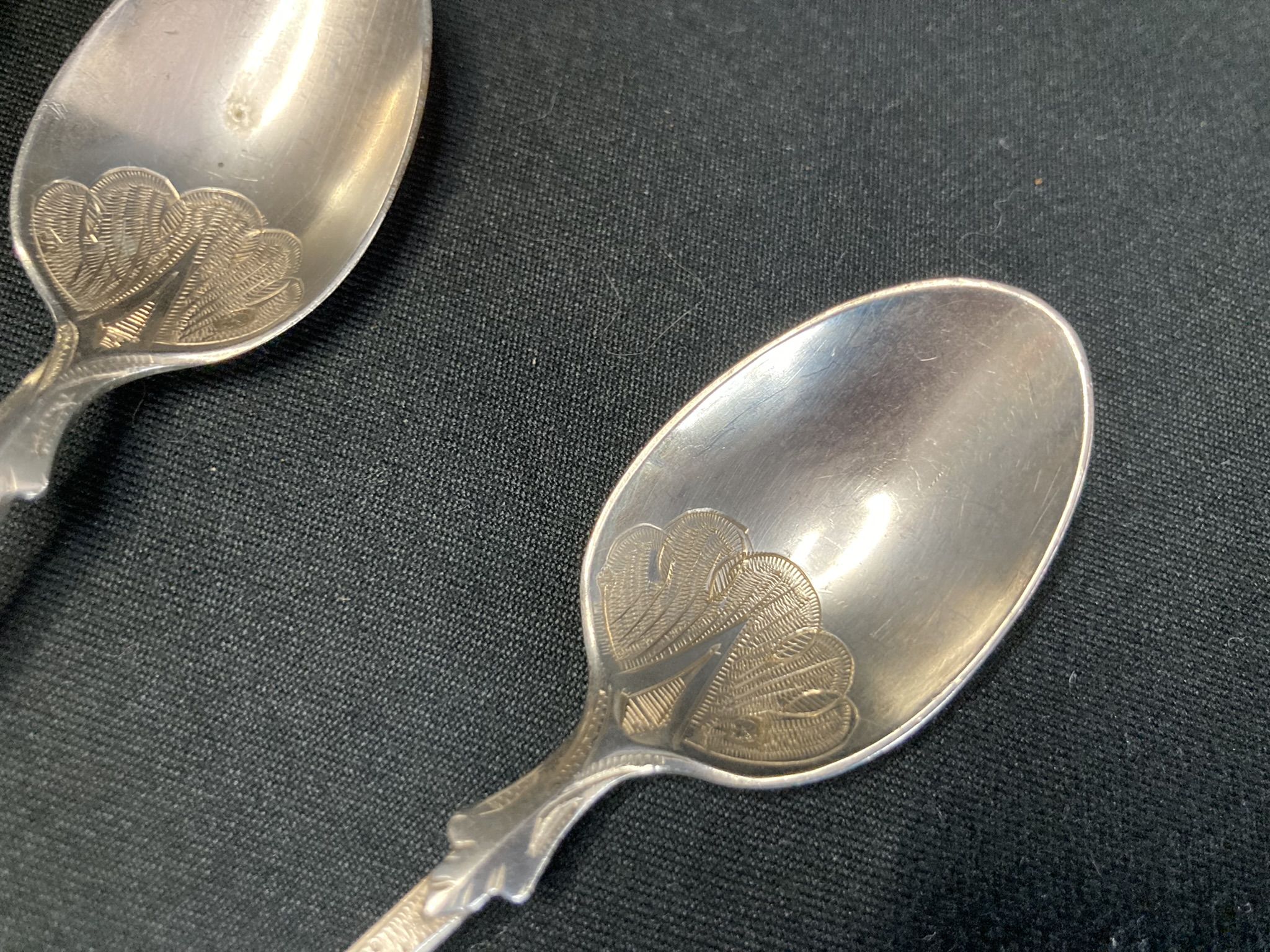 Tableware, suite of 6 small silver spoons early twentieth century