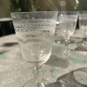 Antique engraved crystal liqueur service? St Louis model early 20th century.