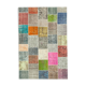 Hand-knotted oriental overdyed 206 cm x 299 cm multicolor patchwork rug