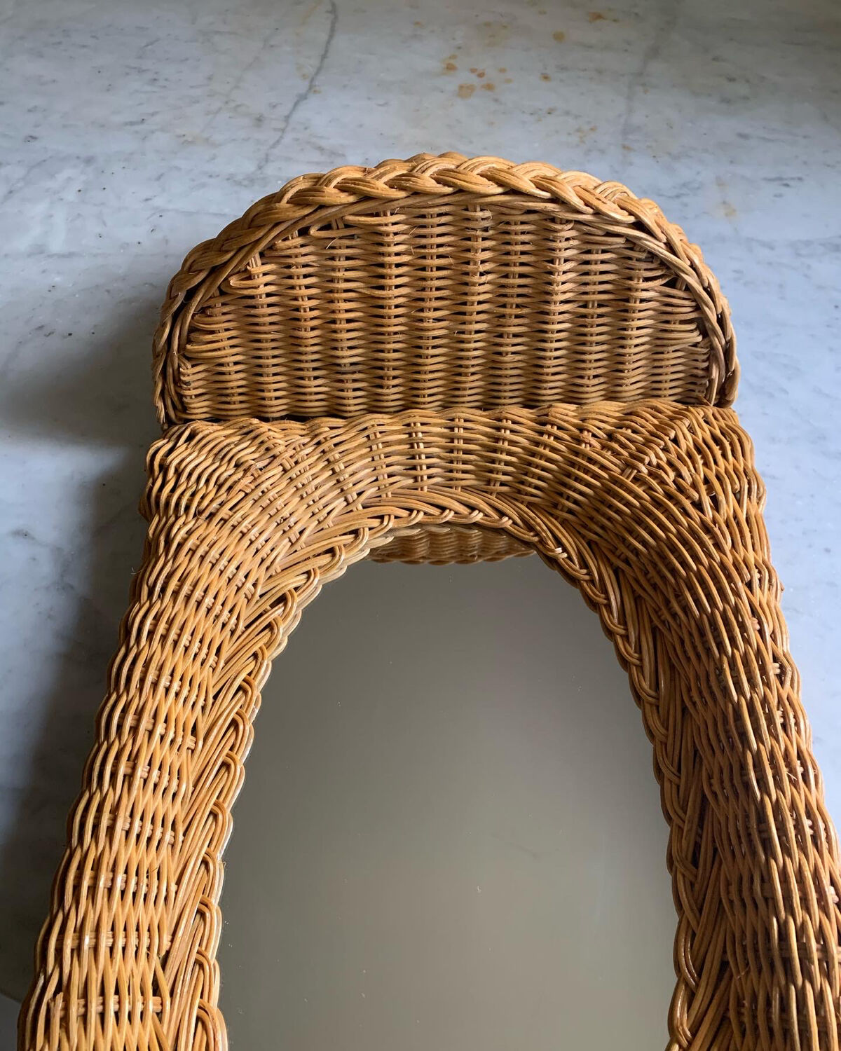 Wicker mirror from the 60s