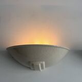 Pair of vintage cracked porcelain wall lights, beige, France 1960s