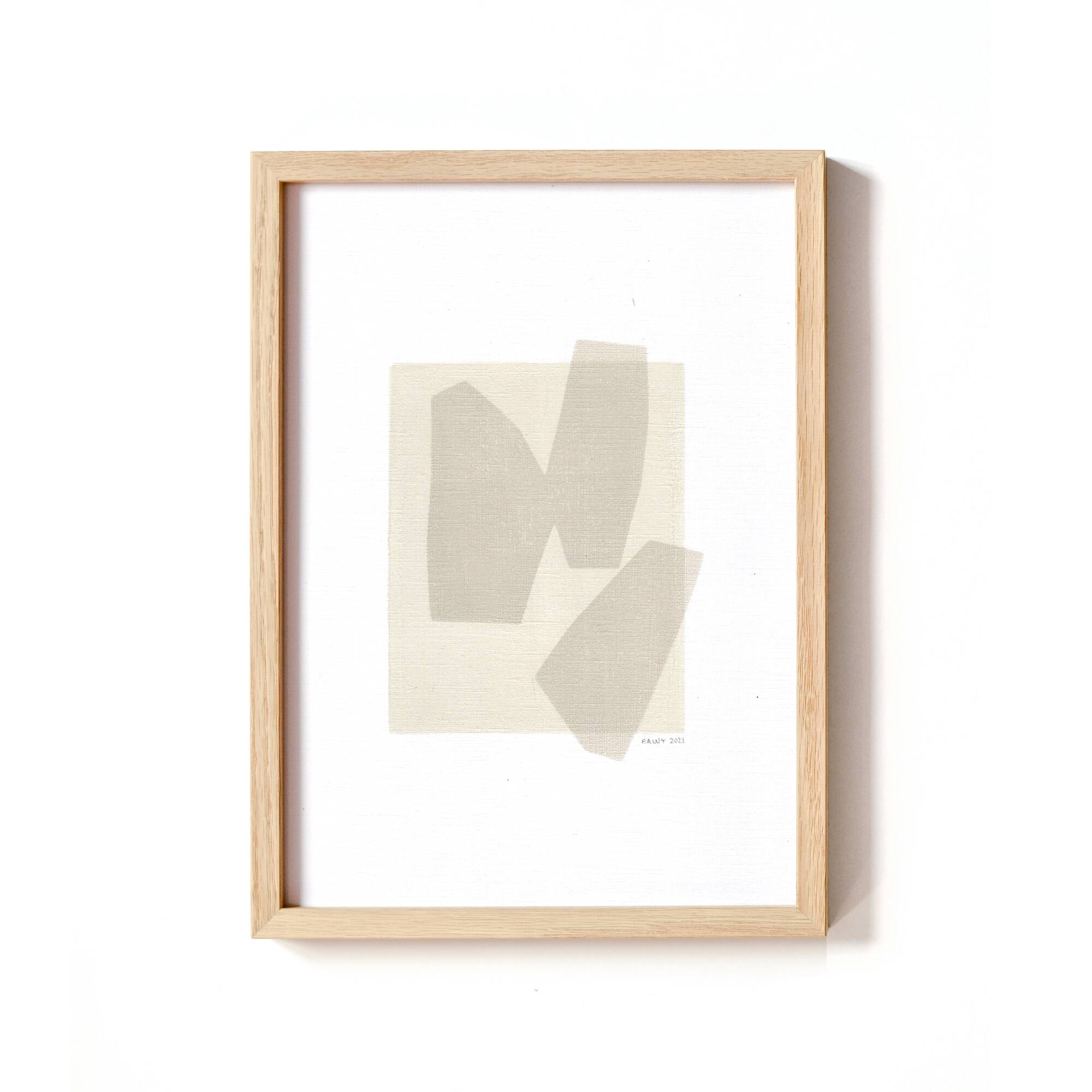 Abstract painting on paper signed Eawy.