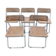Suite de 5 chaises pliables cannages chrome 1970 Elios