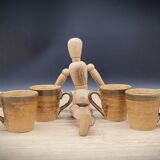 Set of 4 cups coffee stoneware