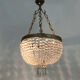 Old chandelier basket Napoleon III glass tassels, bronze structure. Chandelier tassels