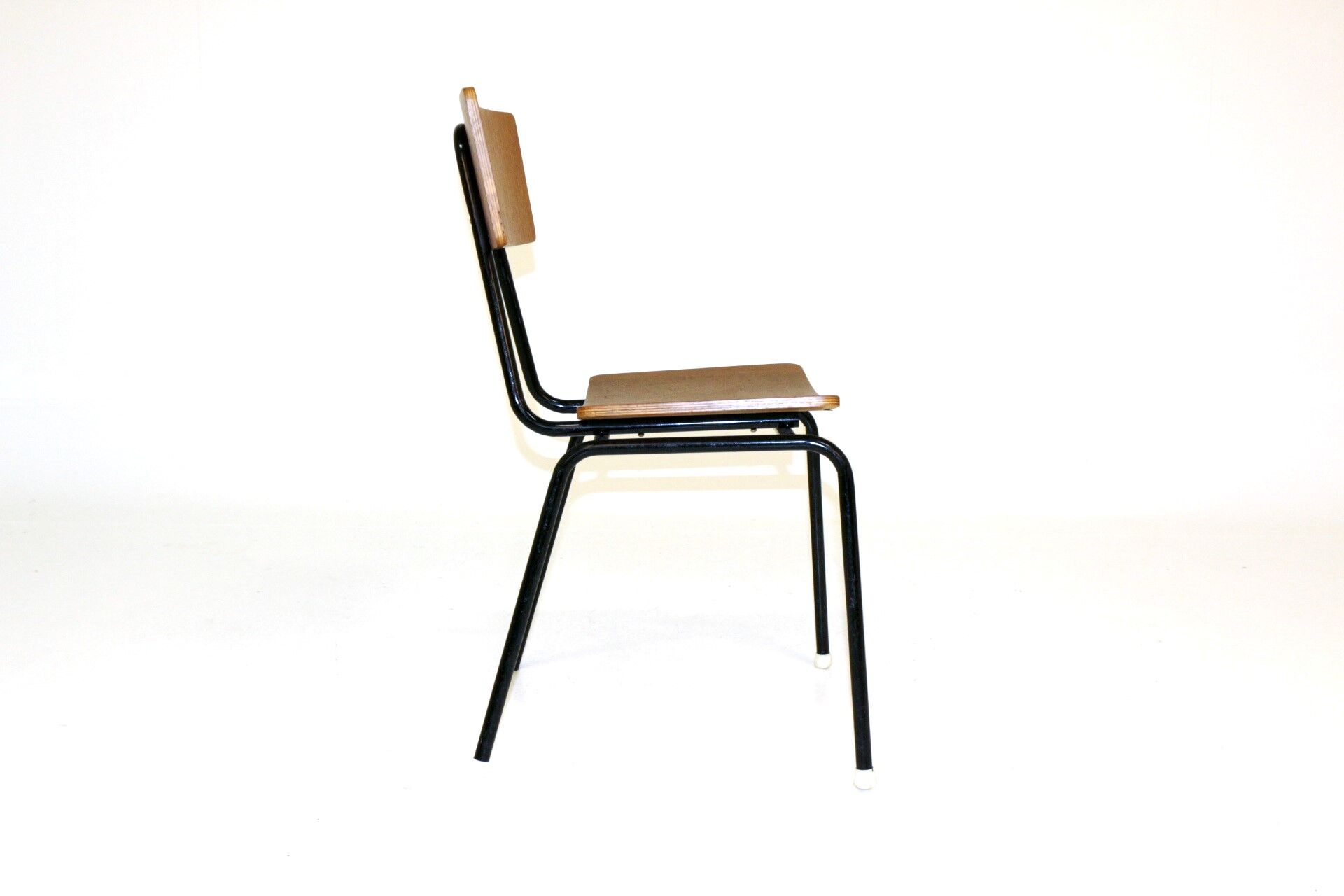Set of 4 teak and metal chairs, Denmark, 1950