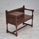 1960s, Danish bench, dark solid oak wood, plywood.