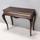 Vintage Rectangular Solid Walnut Console Table with Engraved Mirror Motif, Italy