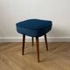 Pouf en velours vintage en bleu canard
