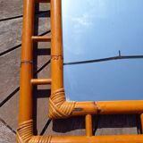 Rectangular rattan mirror