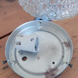 Ceiling / wall light round metal and glass - 50s