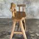 Small brutalist bench with backrest and armrests in Asian blonde teak H67 L6