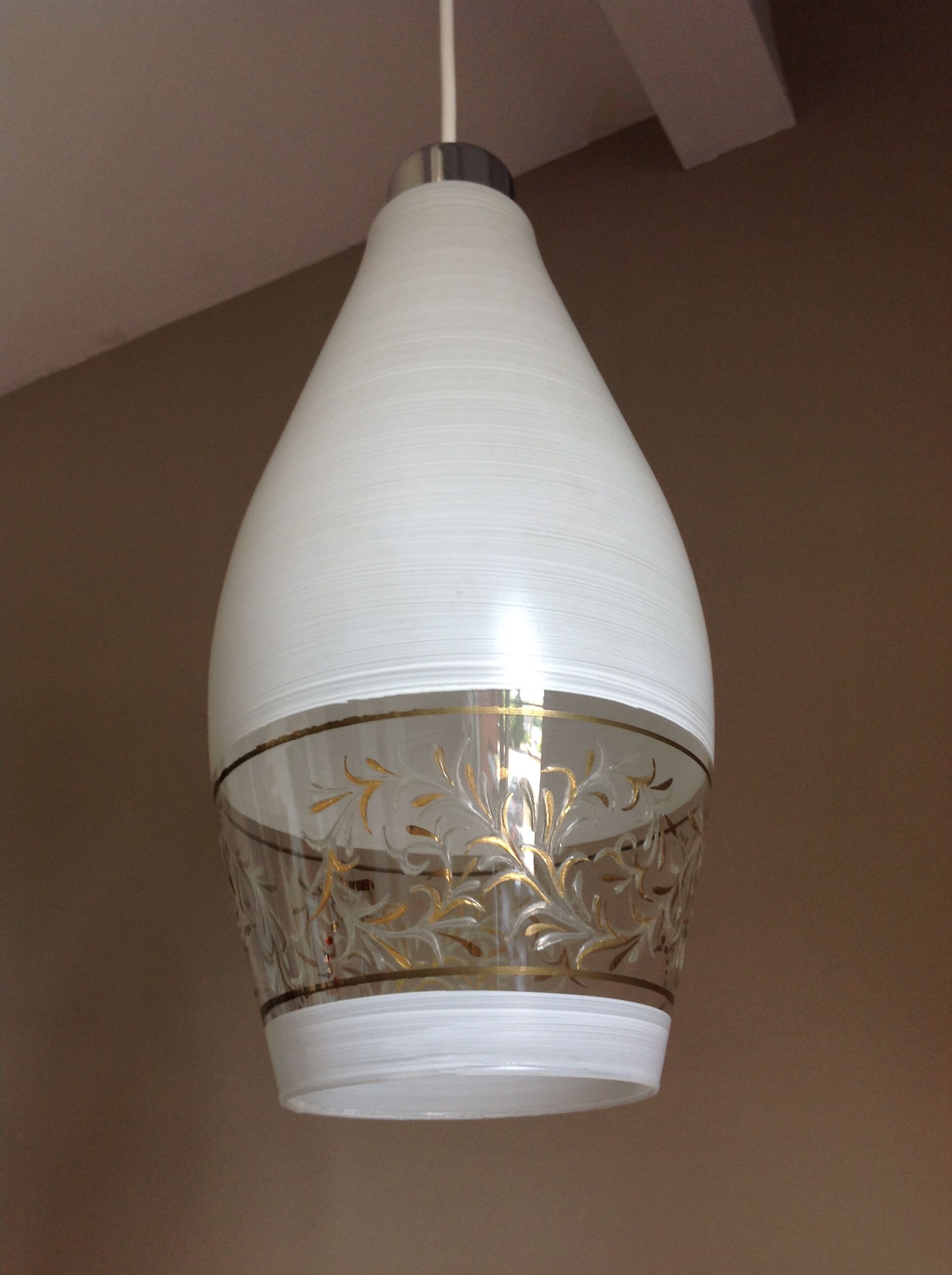White/vintage white glass tulip suspension 60-70