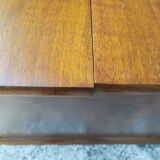 Bar cabinet on casters in walnut