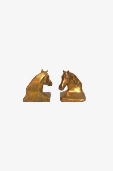 Brass horse bookends