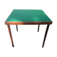 Table old mahogany, folding bridge. Top green felt.