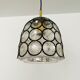 Iron ring design glass pendant lamp by Glashütte Limburg