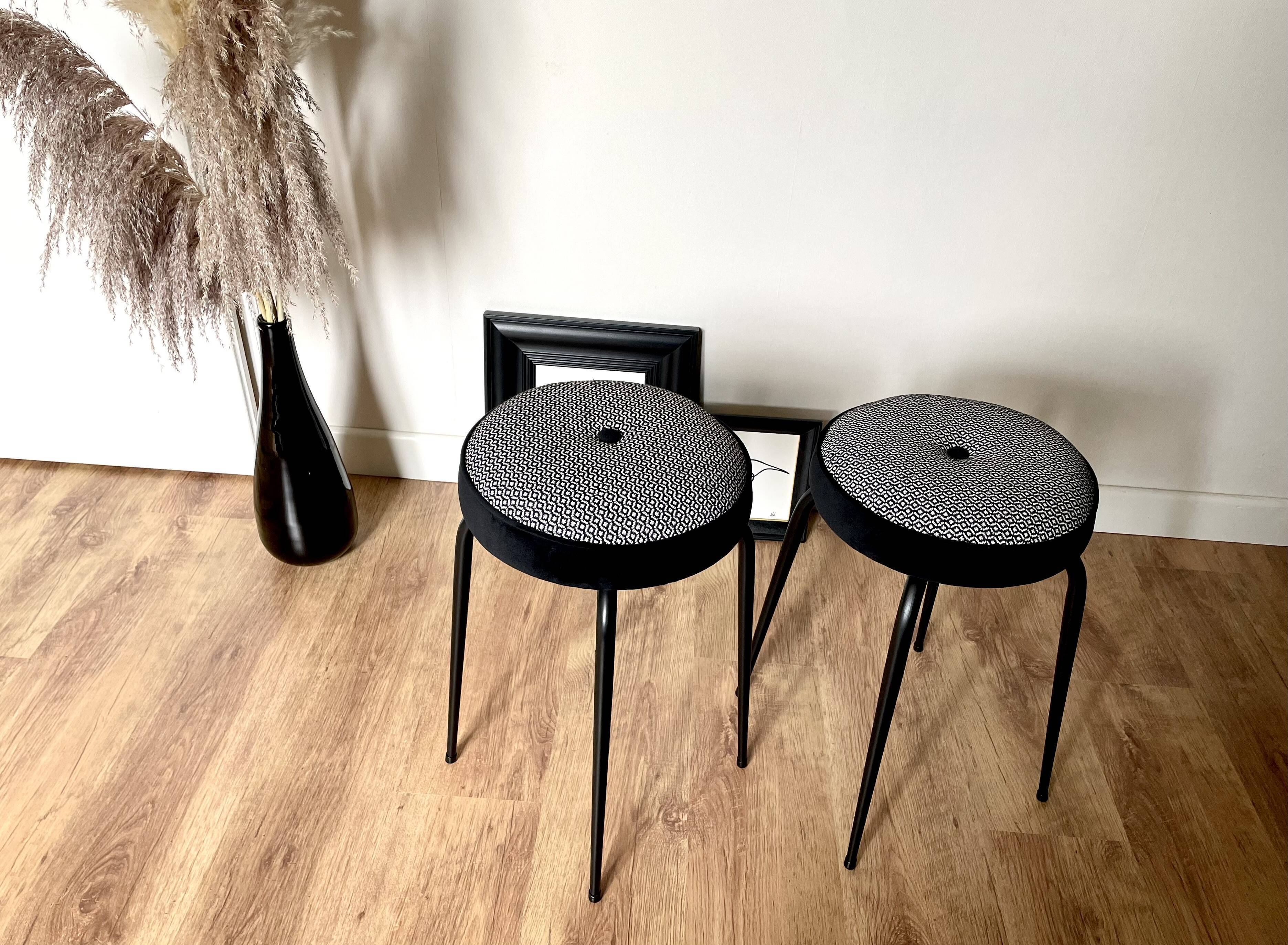 Black and white stools