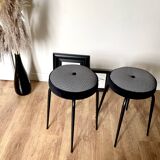 Black and white stools